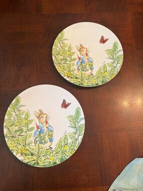 Pottery Barn Kids Peter Rabbit Dinner Size Plates Set of 2